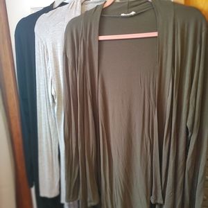 Set of 3 Open Front Cardigans, Size 1X
